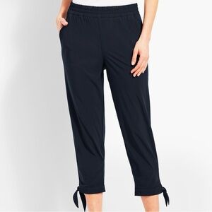 T by Talbots Lightweight Woven Ankle-Tie Crop Pants